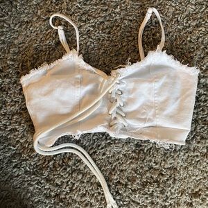 Edgy White crop top